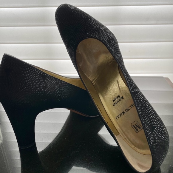 Bruno Magli Vtg Textured Black Pump Size 7.5 - Picture 2 of 13